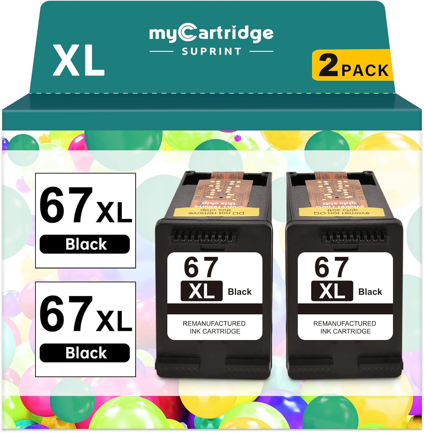 67XL Black Ink Cartridge Replacement for HP Ink 67 Black Ink Cartridge HP67 HP67...