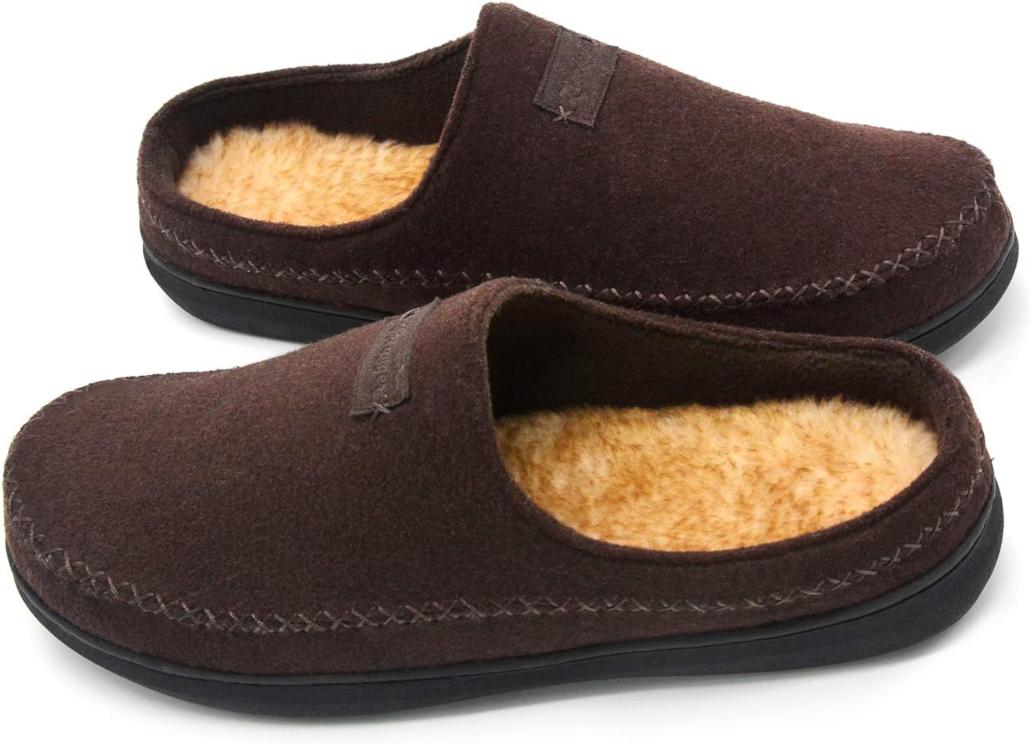 Zigzagger Men's Fuzzy Warm Memory Foam Moccasin House Slippers Indoor Outdoor 10...