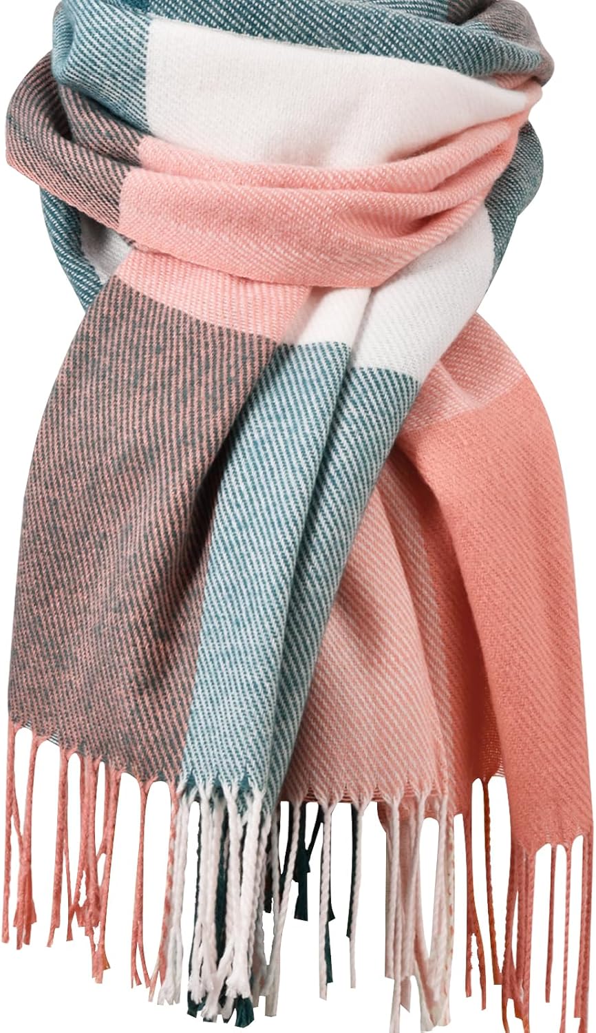 Clothirily Womens Winter Scarf, Fashion Cashmere Feel Plaid Scarfs for Women, Pa...