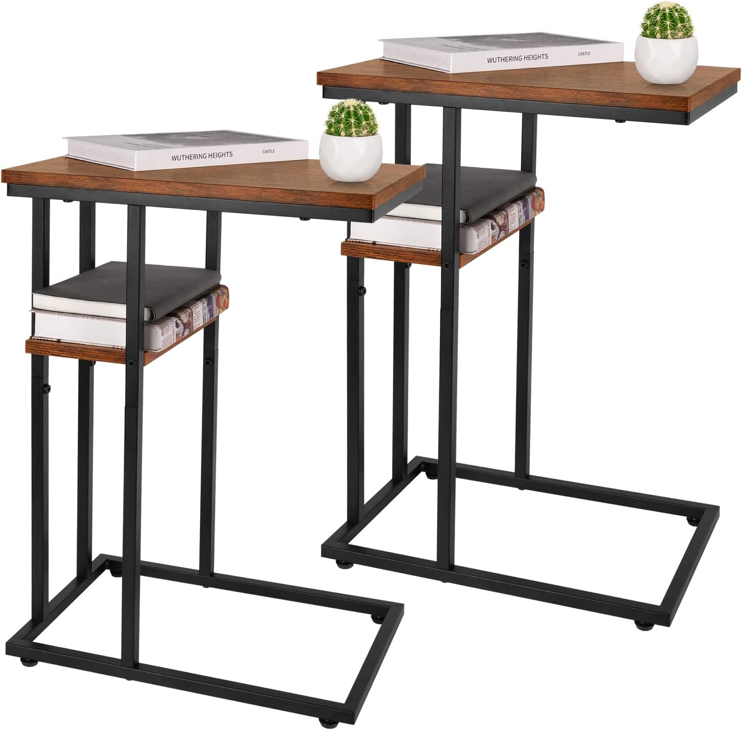 Yoobure C Table End Table Set of 2, Side Tables Living Room, C Shaped Side Table...