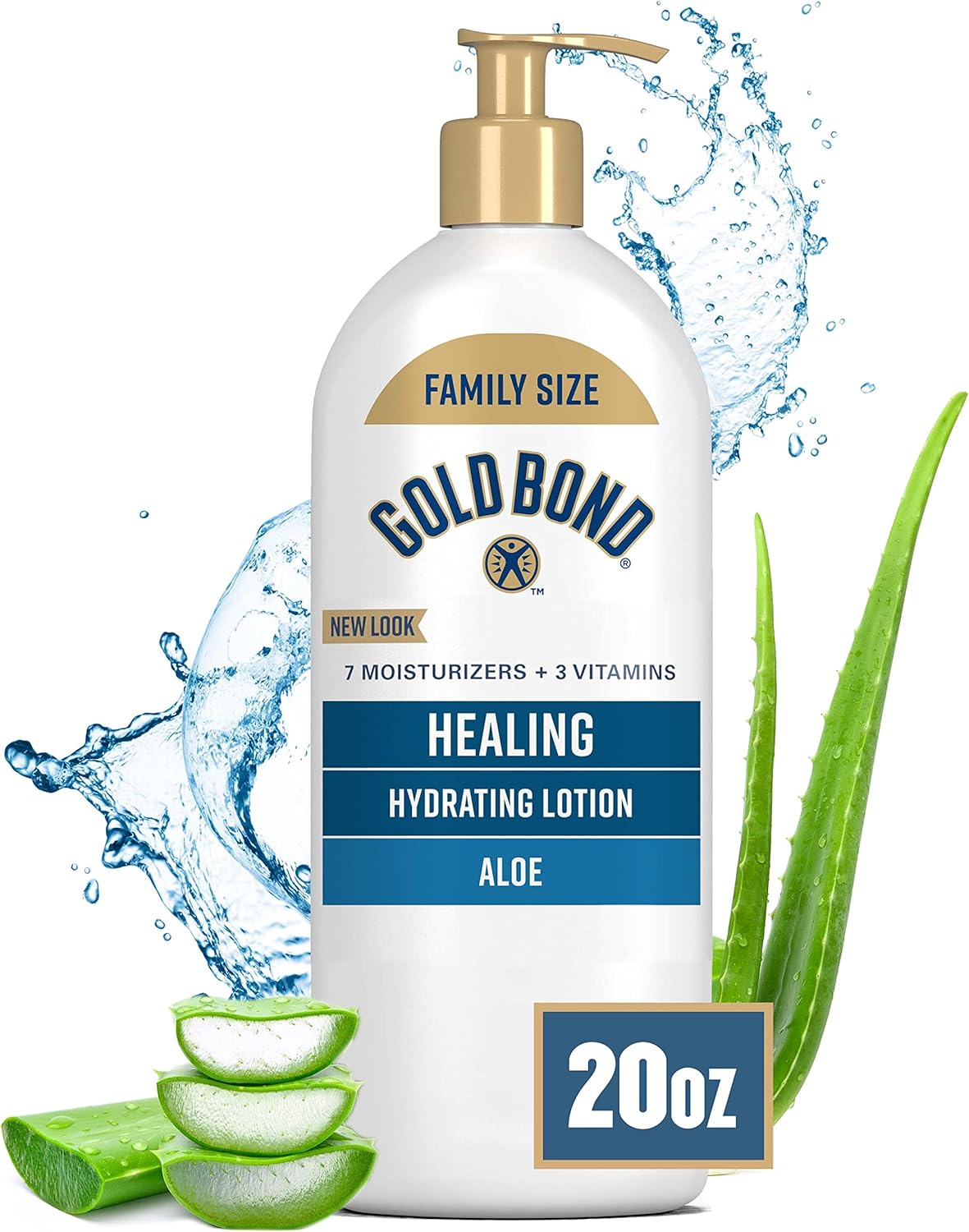 Gold Bond Healing Hydrating Lotion, 20 oz., with Aloe, Moisturizes, Immediate 24...