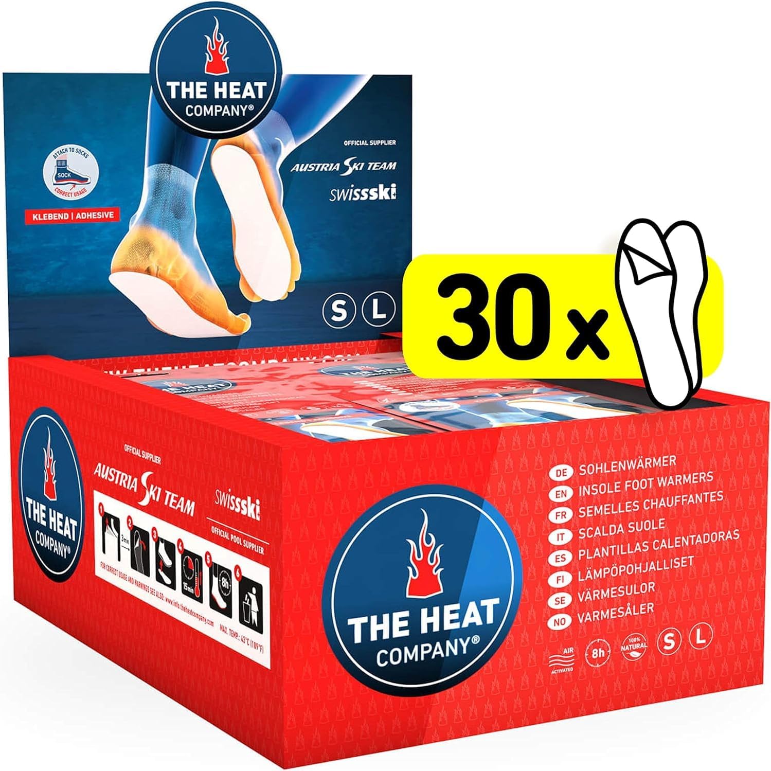 THE HEAT COMPANY Insole Foot Warmers Adhesive - 5 or 30 Pairs - EXTRA WARM - Adh...