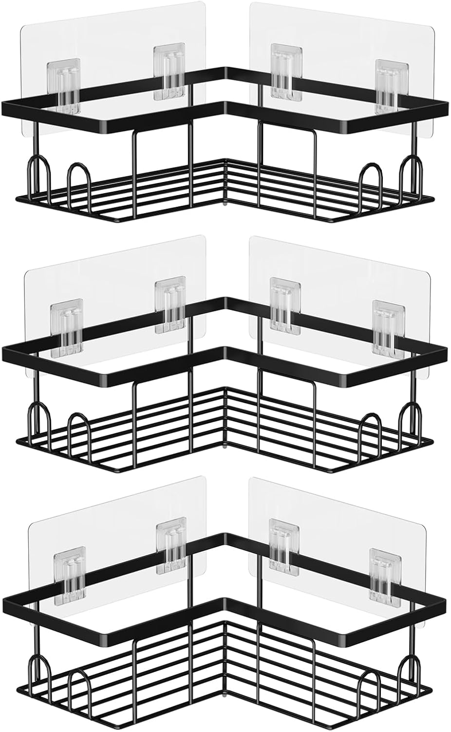 UUlioyer Corner Shower Caddy 3-Pack, Shower Shelf No Drilling, Bathroom Accessor...