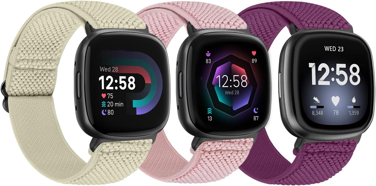 TumpCez Elastic Nylon Strap Compatible with Fitbit Versa 4/Fitbit Sense 2/Fitbit...