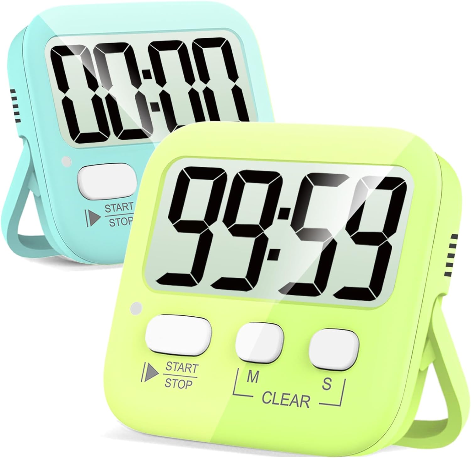 Antonki 2 Pack Timer, Kitchen Timers for Cooking, Kitchen Timer with Alarm, Digi...