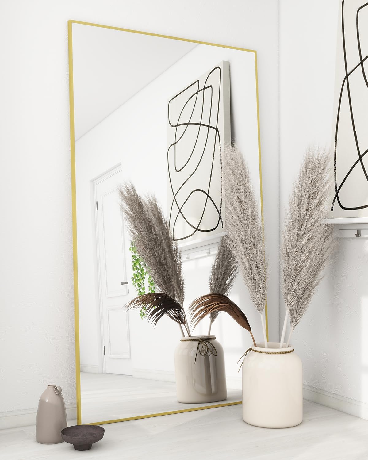 Koonmi 71"x31" Mirror Full Length, Gold Full Length Mirror, Bedroom Floor Body M...