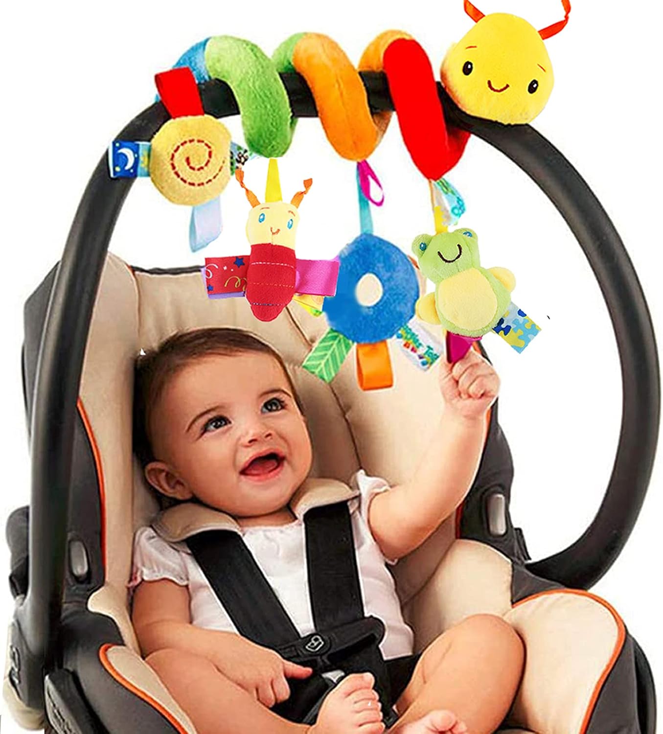 Spiral Pram Toys for Babies - Wrap Around Pushchair Stroller/Car Seat/Crib Senso...