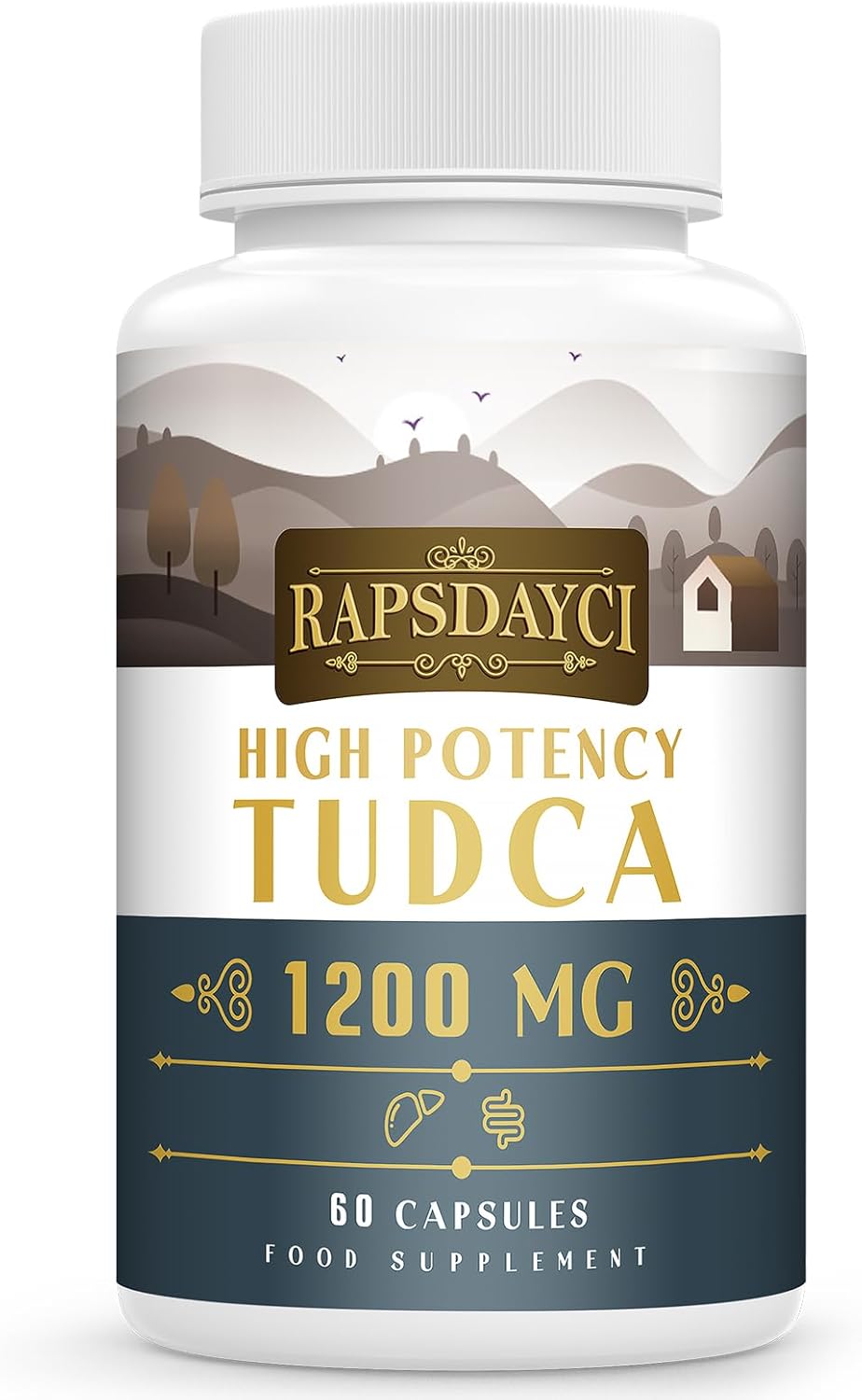 Ultra Strength TUDCA (1200mg Per Serving), 60 Capsules - Tauroursodeoxycholic Ac...