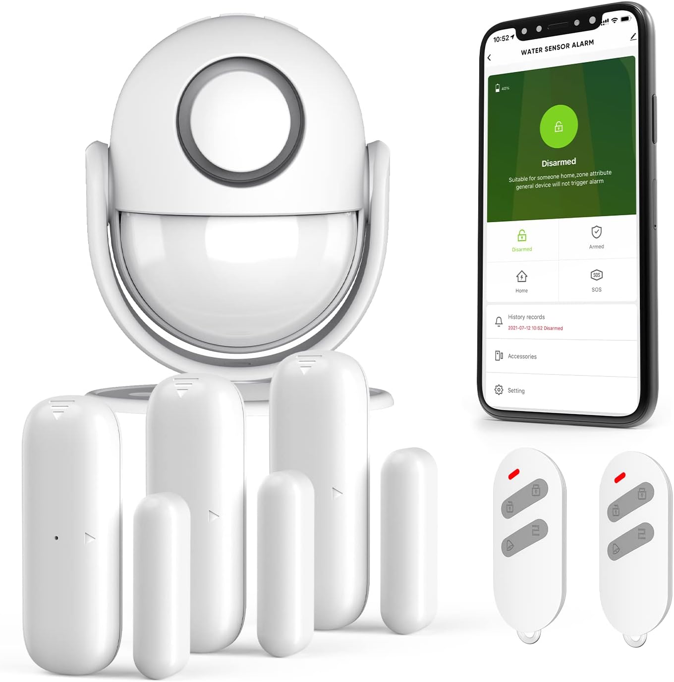 SECRUI Wifi Door Sensor Alarm, Tuya Smart APP Remote Control Wireless Motion Det...