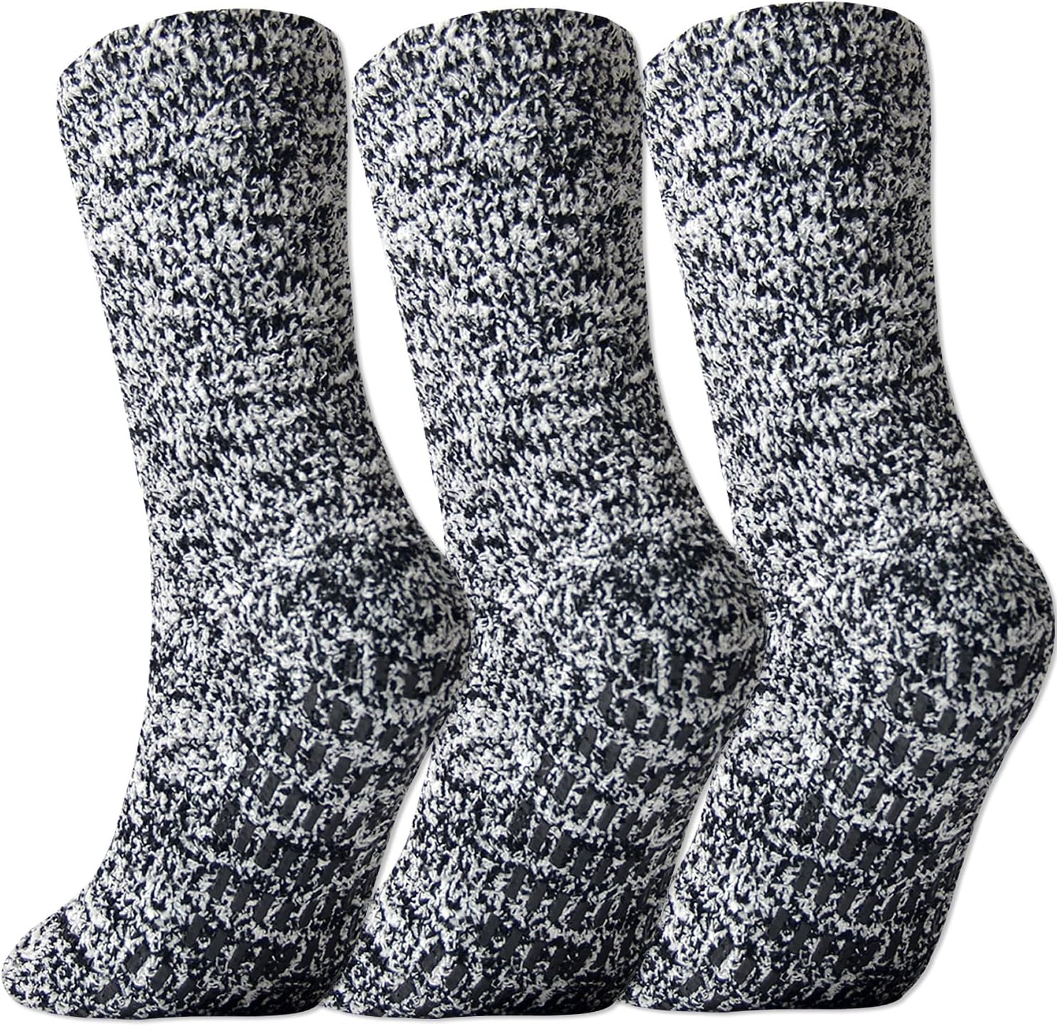 JORMATT 3 Pairs Ultra Thick Grip Fuzzy Socks Non Skid Slipper Hospital Socks Uni...
