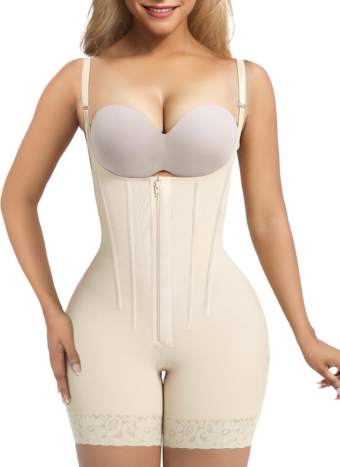 SHAPERX Fajas Colombianas Moldeadoras Open Bust Shapewear Tummy Control Bodysuit...