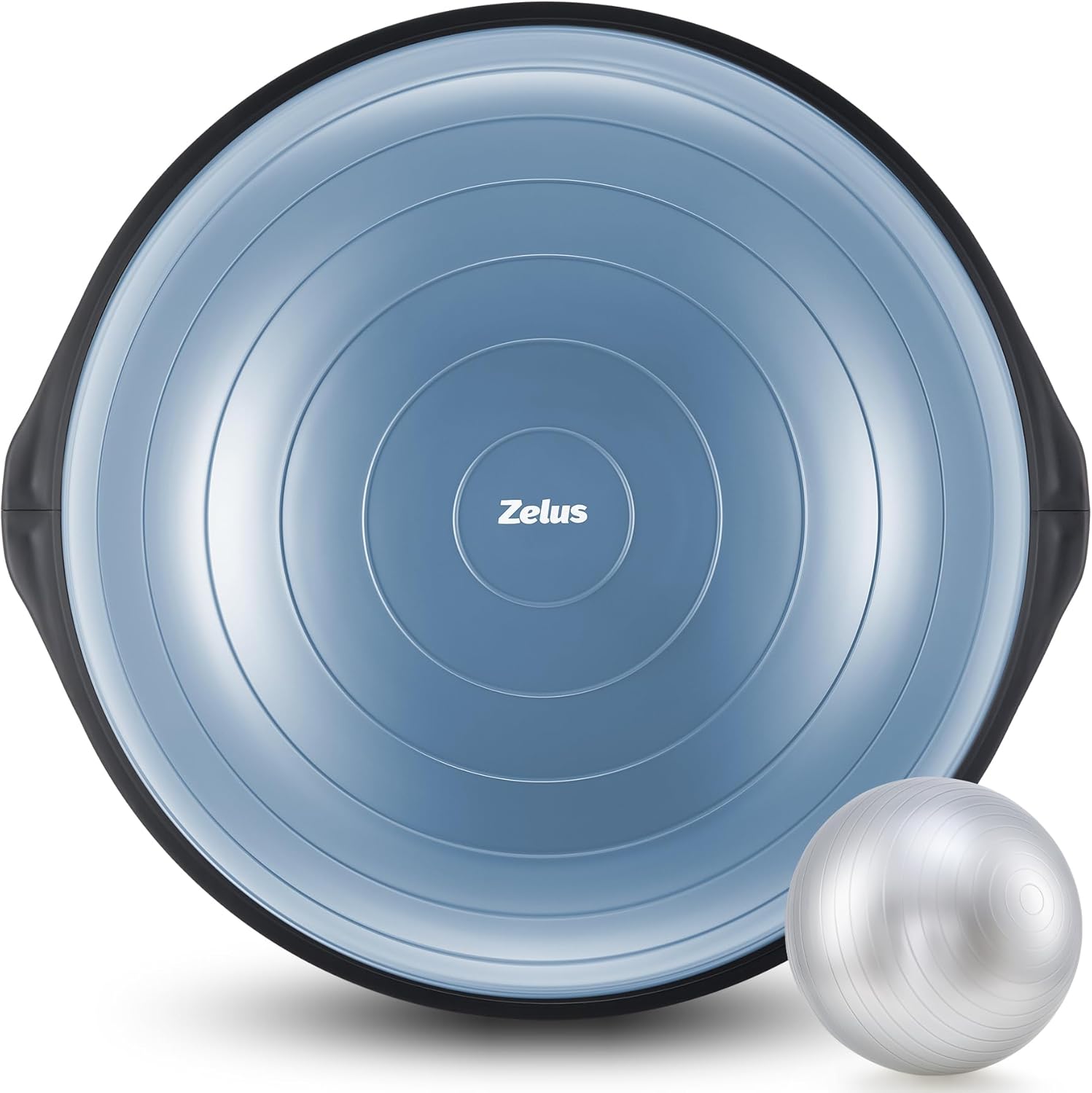 ZELUS 25in. Balance Ball | 1500lb Inflatable Half Exercise Ball Wobble Board Bal...