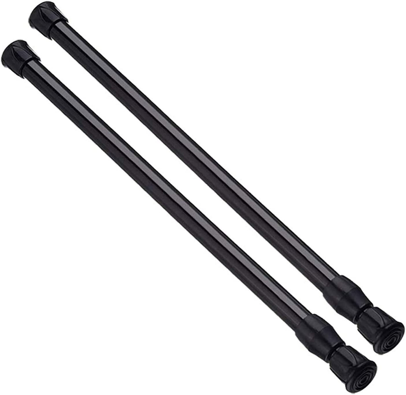 AIZESI Spring Tension Curtain Rods Short Tension Rod (Black, 16" to 28"-2Pcs) Bl...