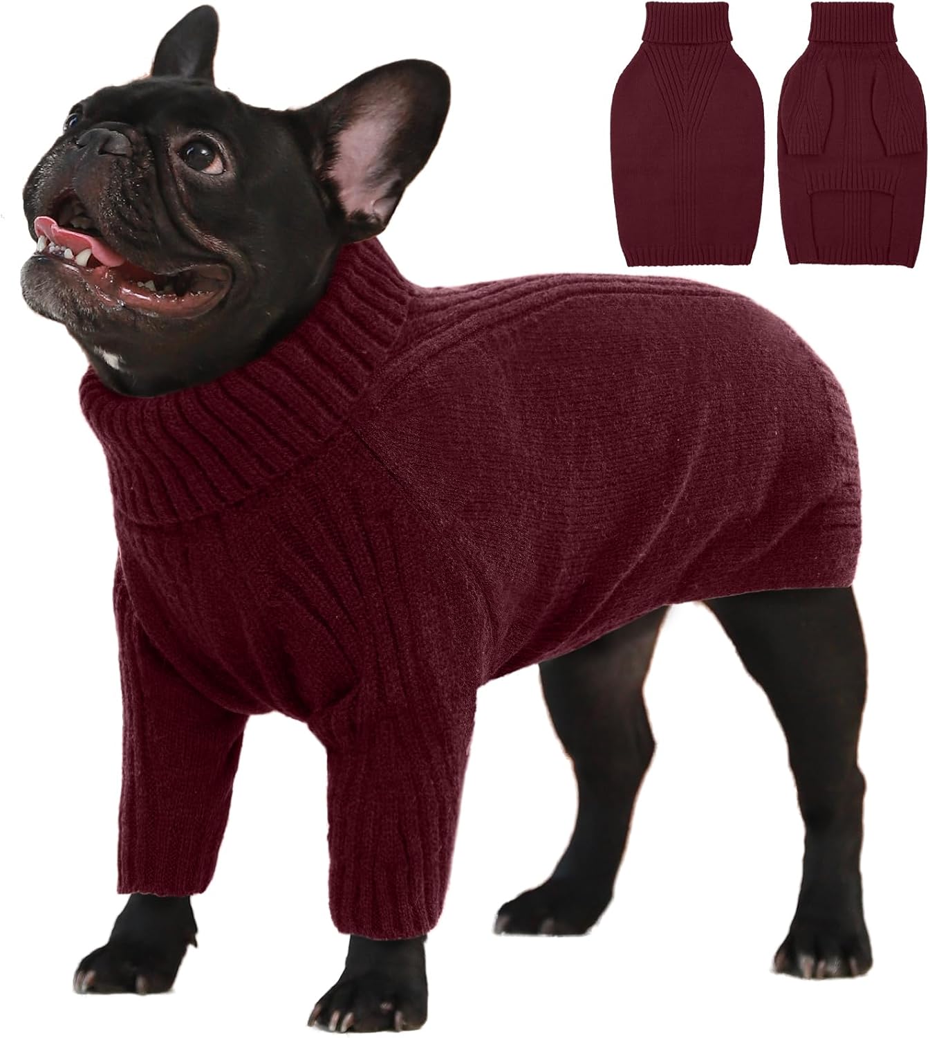 IECOii Dog Jumpers,Large Dog Christmas Jumper Fall Winter Clothing,Turtleneck Th...