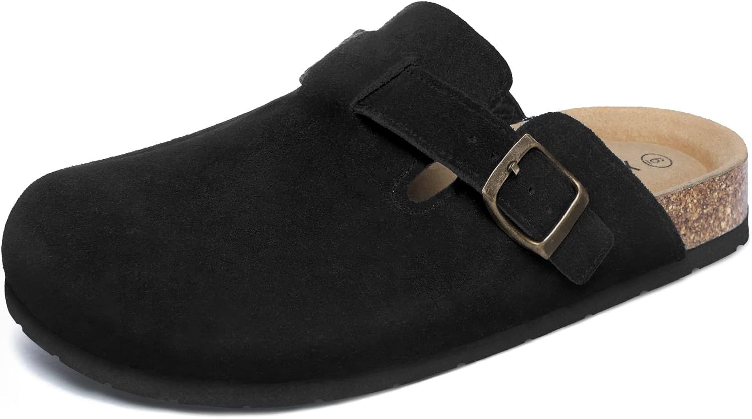 Xiakolaka Women's Suede Clogs Adjustable Buckle Slip on Footbed Home Clog Slippe...