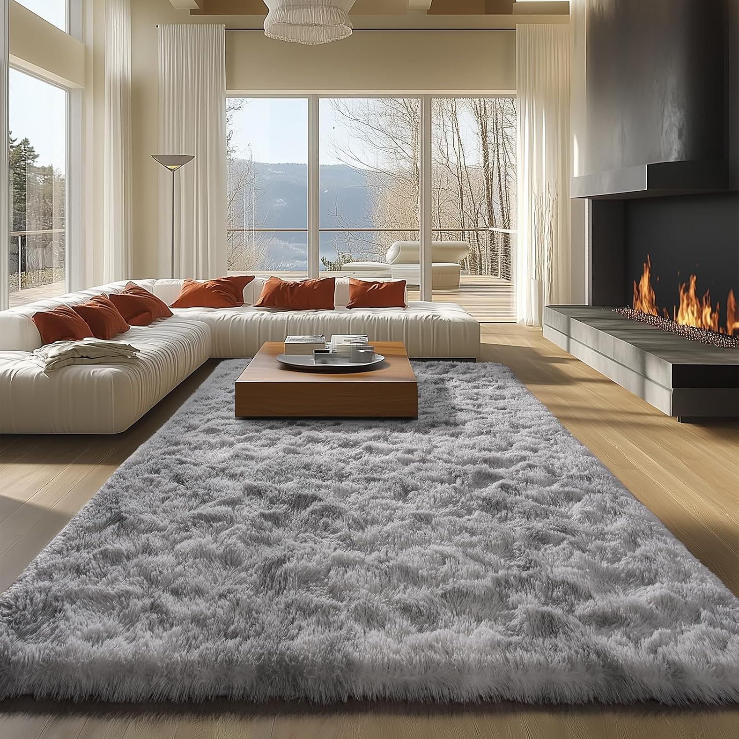 Zentavio Soft Area Rugs for Living Room Bedroom 9x12 Feet Fluffy Fuzzy Furry Sha...
