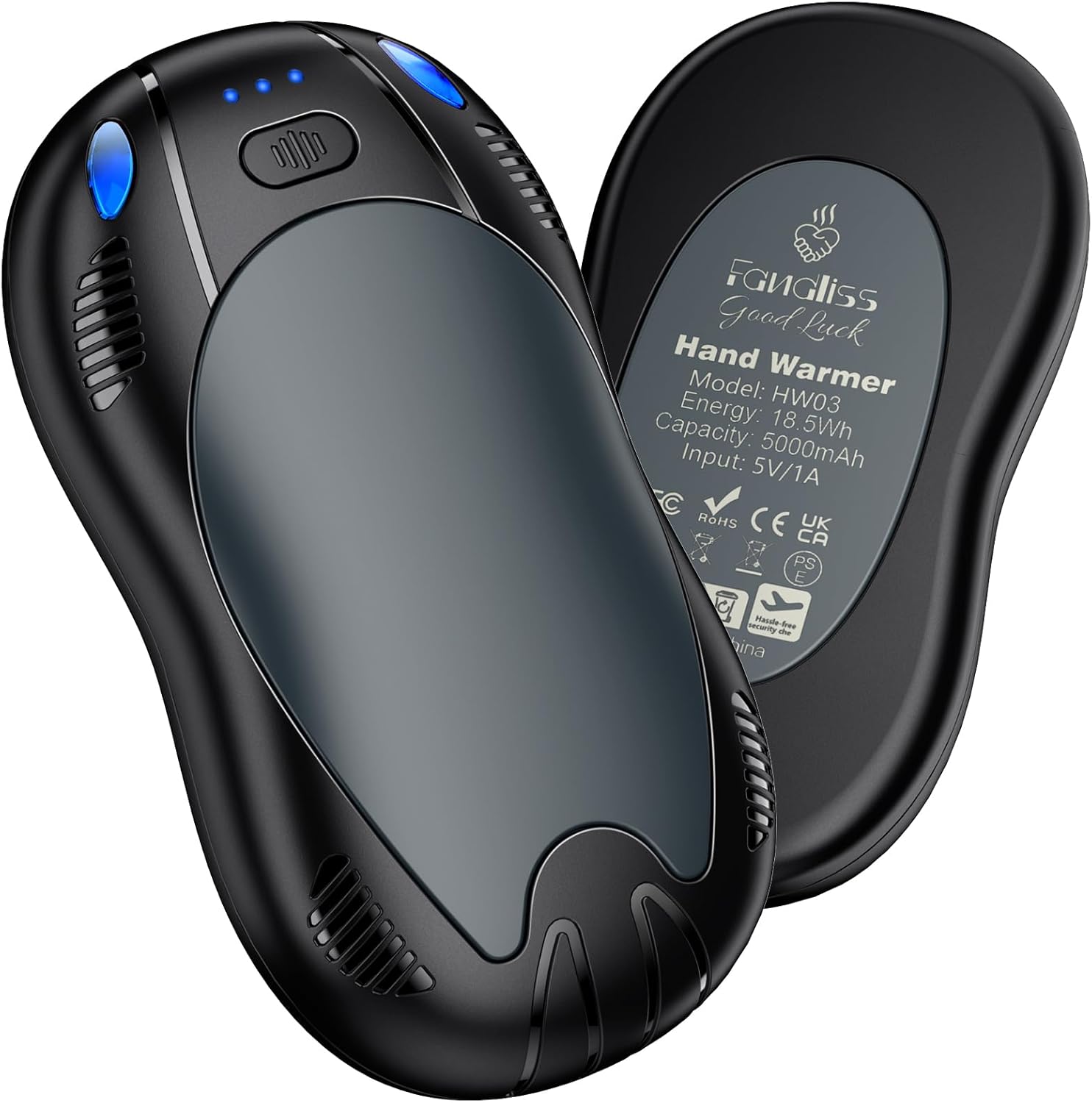 FANDLISS 10000mAh Rechargeable Hand Warmers 2 pack, Double Side Heating Electric...