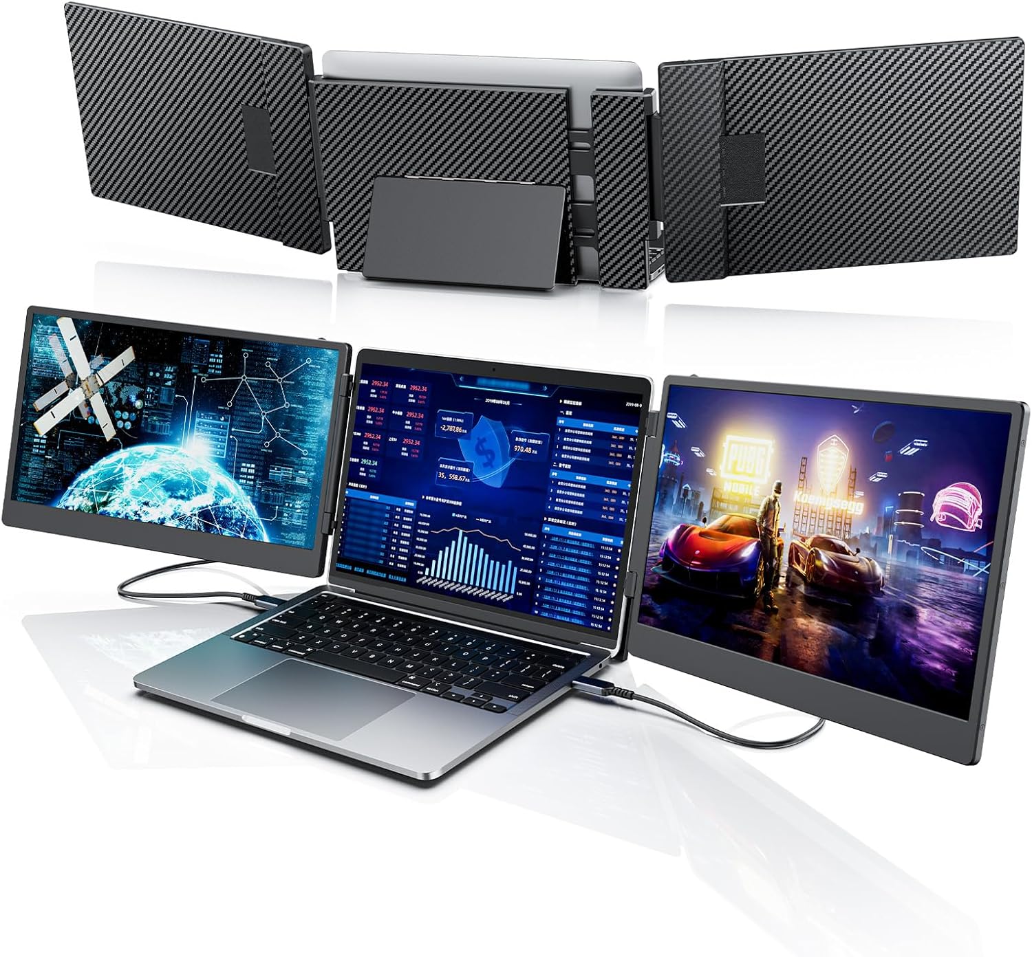 14" Laptop Screen Extender, Dual Screen Laptop Monitor Extender,1080P FHD IPS La...