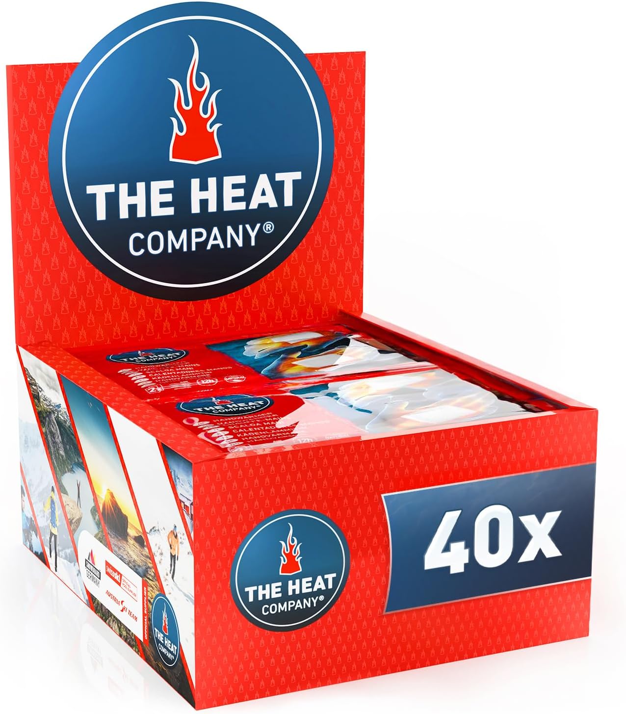 THE HEAT COMPANY Handwarmers - 10 or 40 Pairs - EXTRA WARM - Hand Heat Pads - 12...