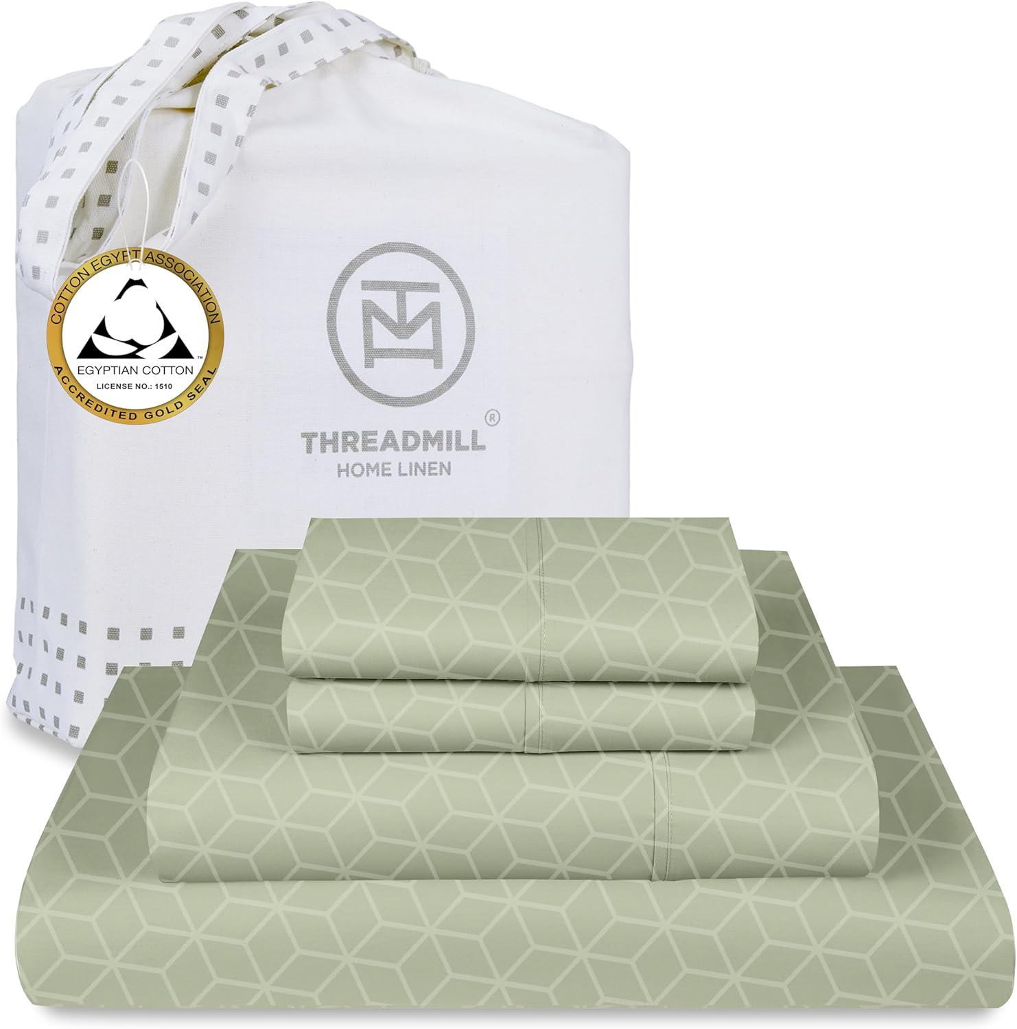 Threadmill Egyptian Cotton Sheets for King Size Bed | 100% Certified Egyptian Co...