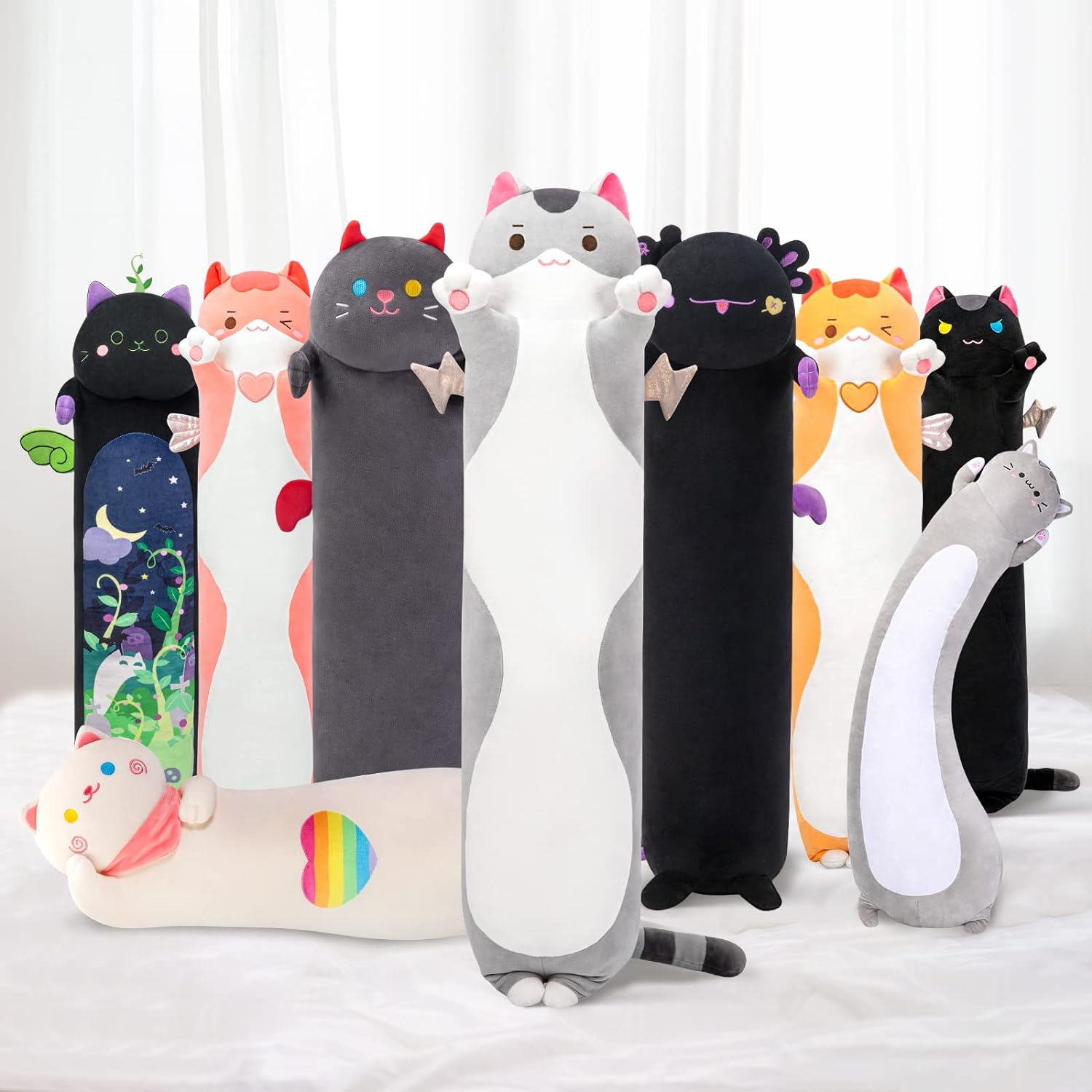 Mewaii 51in Long Cat Plush Pillows Stuffed Animals Squishy Pillows - Plushie Cut...