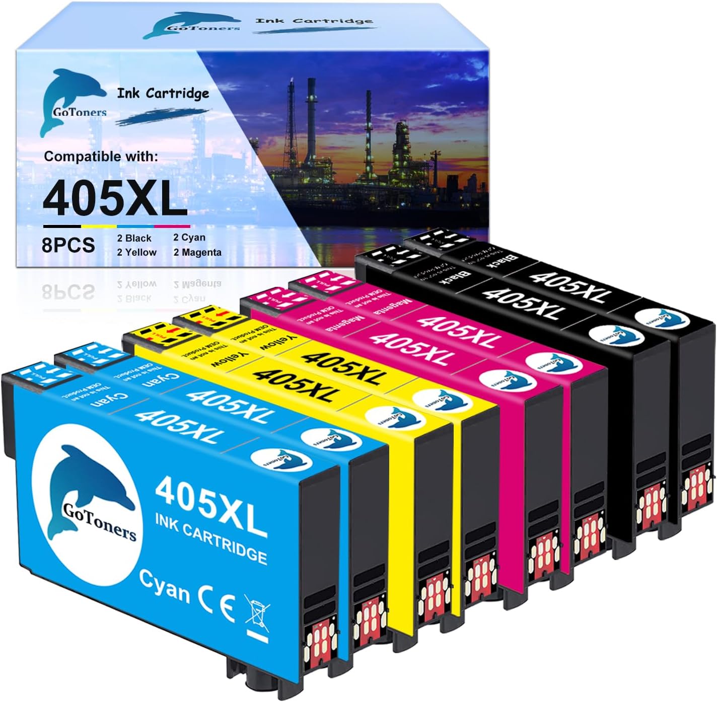 GoToners 405XL Ink Cartridges Multipack Replacement for Epson 405 Ink Cartridge...