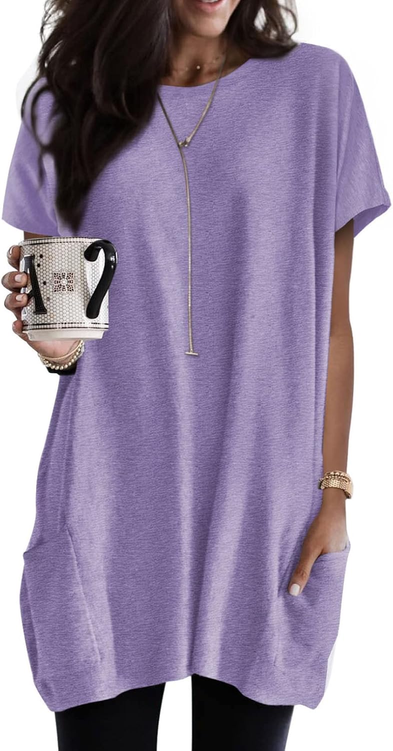 Dokotoo Womens Summer 2025 Casual Short Sleeve Shirts Loose Fit Oversized Tshirt...