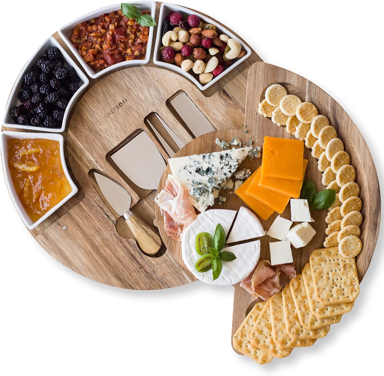 Charcuterie Cheese Board and Platter Set - Made fr...
