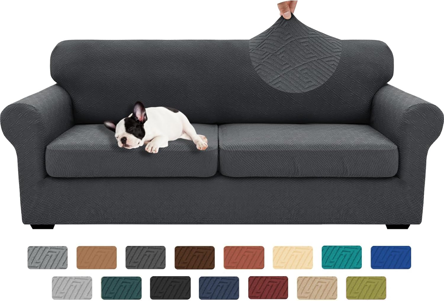 XINEAGE 2025 New 3 Pieces Couch Covers for 2 Extra Large Cushion Sofa Super Stre...