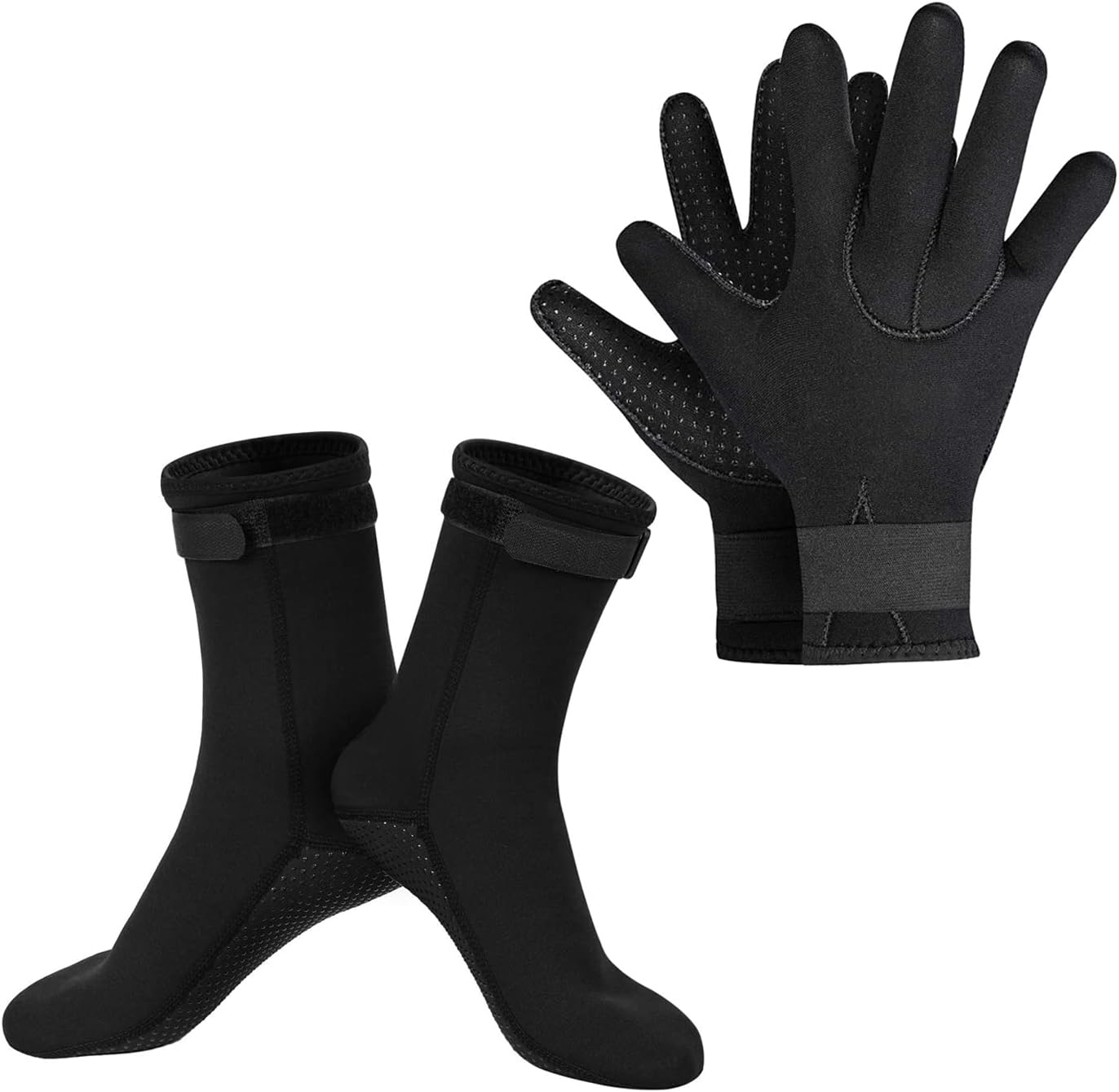 SUPERFA 3mm Neoprene Gloves and Socks, 3mm Thermal Diving Gloves and Socks with...