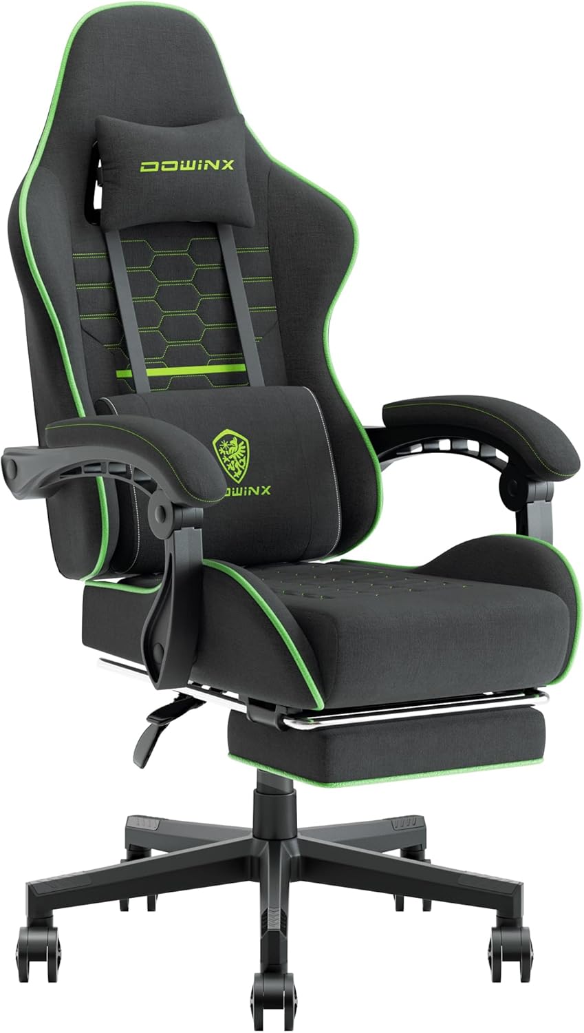 Dowinx Gaming Chair Fabric with Pocket Spring Cushion, Massage Game Chair Cloth...