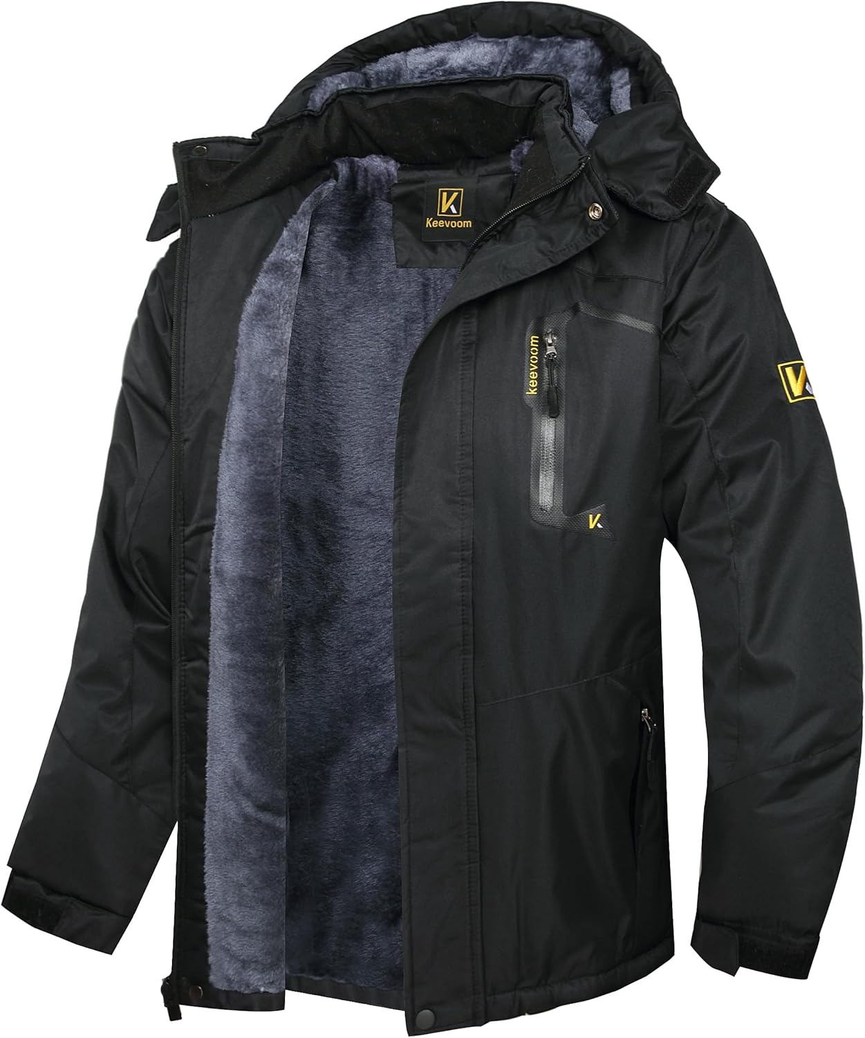 Keevoom Men's Waterproof Ski Jacket Winter Warm Snow Coat Windproof Mountain Rai...