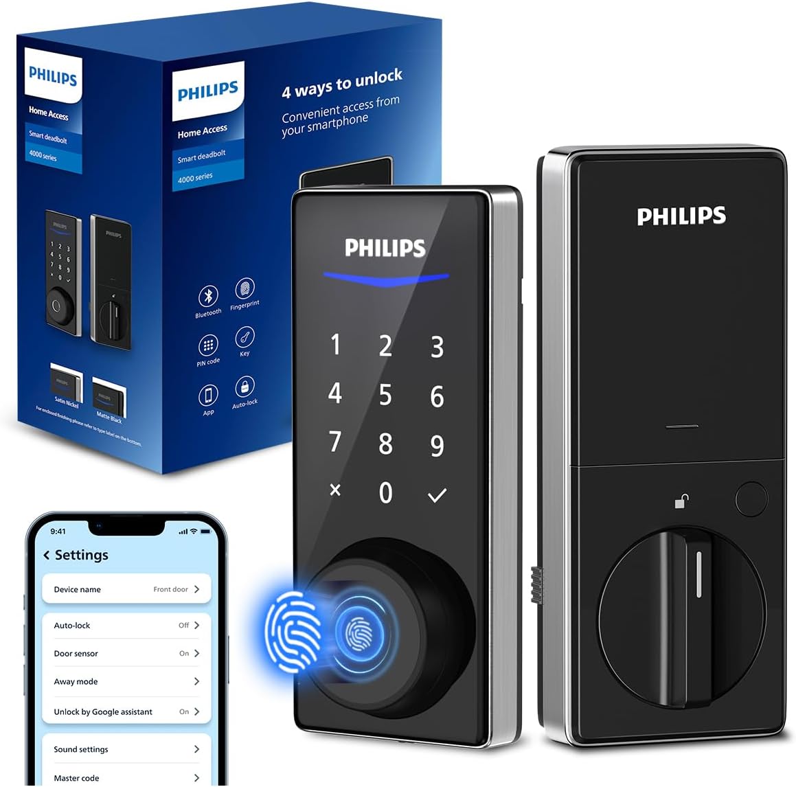 Philips Smart Lock with App Control, Fingerprint Smart Door Lock, Keyless Entry...
