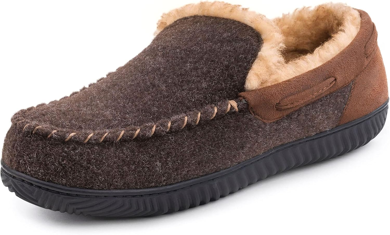 RockDove Men's Hearthfire Memory Foam Moc Slipper 12 Mocha