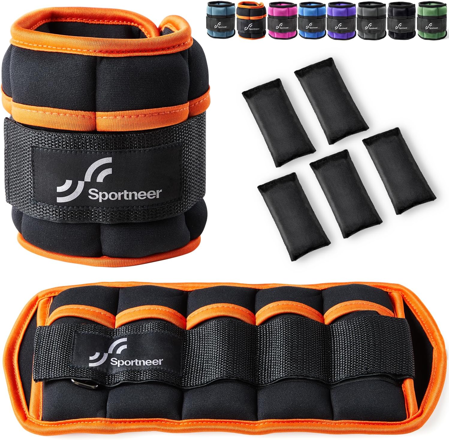 Sportneer Ankle Weights Adjustable Ankle Weights Set Wrist Strap 0.45kg - 2.25kg...