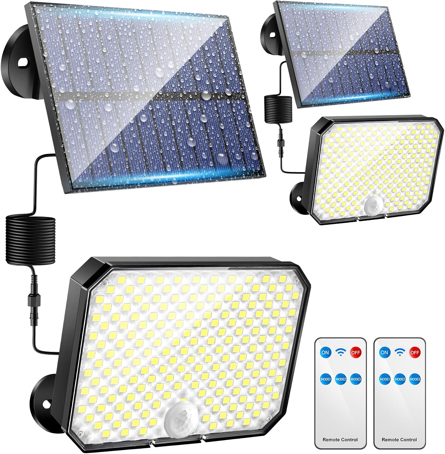 One Fire Solar Garden Lights【2 Pack】, 190LED 2000LM Solar Garden Lights Outdoo...