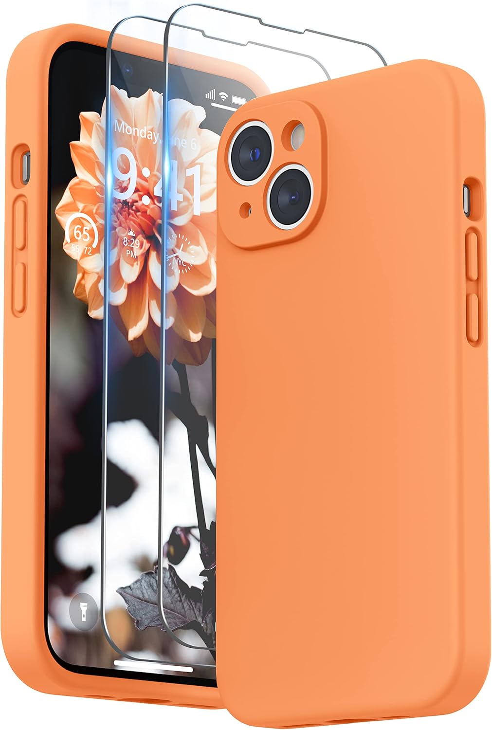 SURPHY Compatible with iPhone 14 Case with Screen Protector, Liquid Silicone Pro...