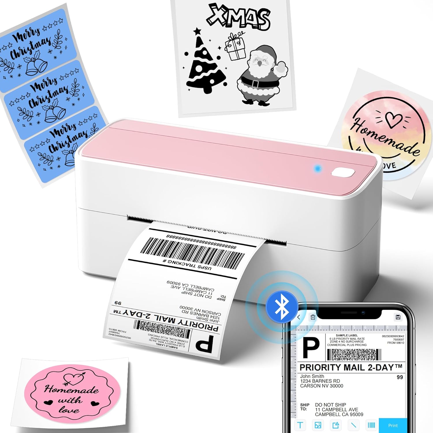 Phomemo 241BT Thermal Label Printer 4x6, Shipping...