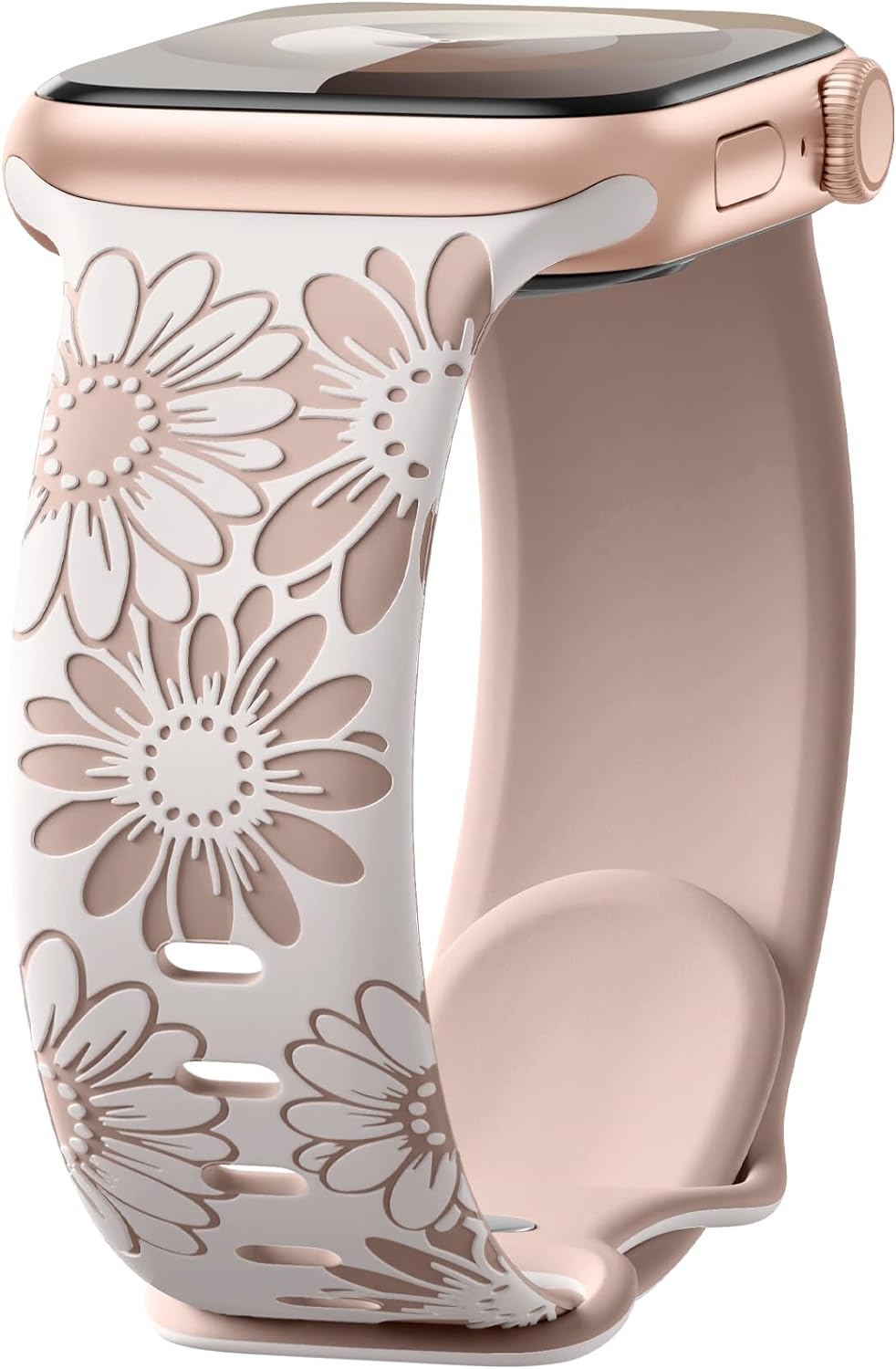 Maledan Floral Engraved Strap Compatible with Apple Watch Straps 41mm 40mm 38mm...