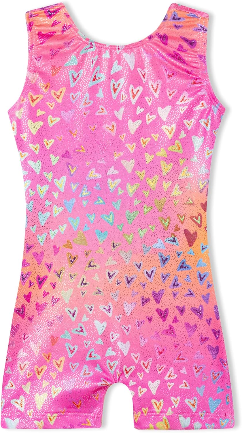Domusgo Gymnastics Leotards for Girls Sparkly One-Piece Pro Kids Unitard Biketar...