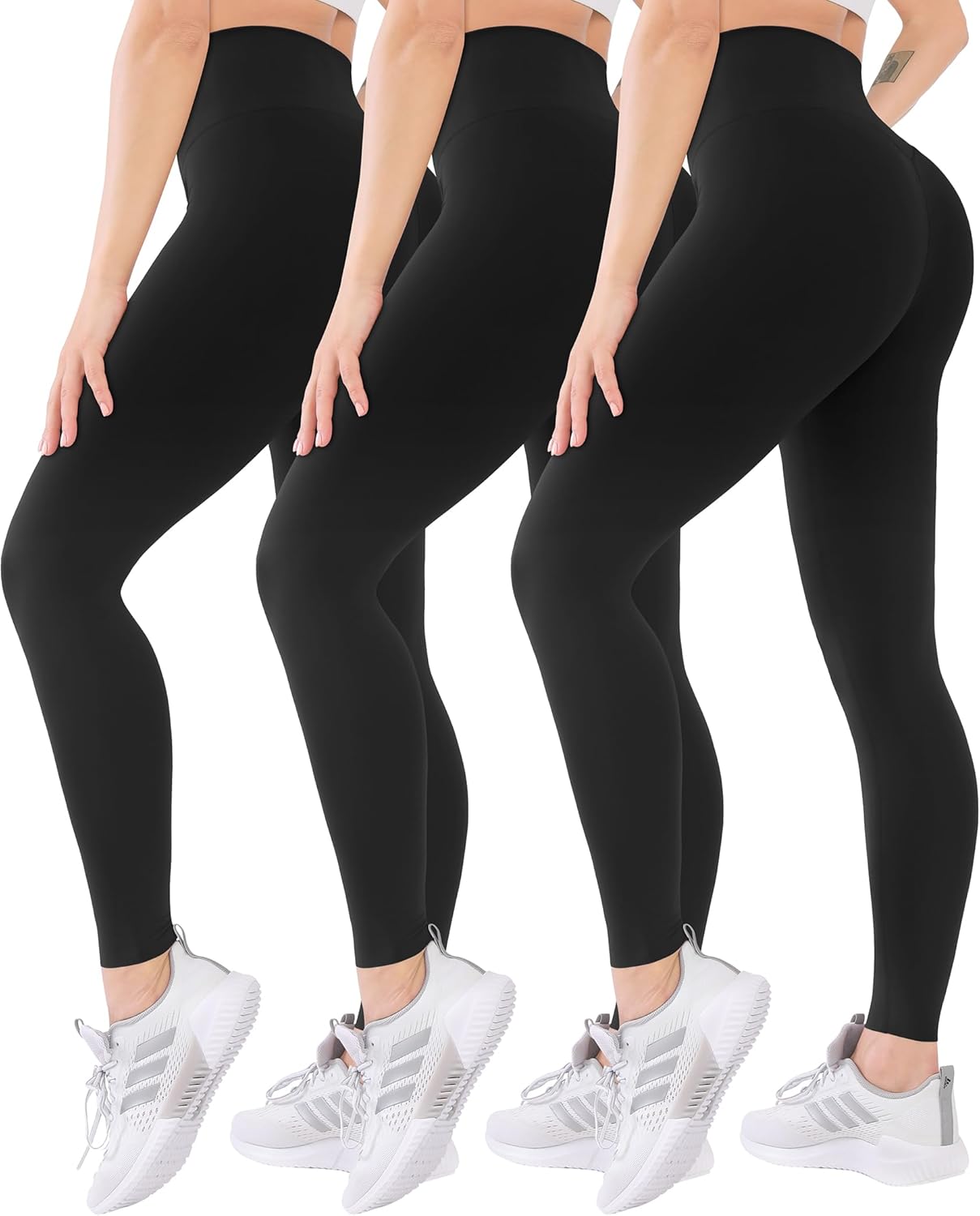 Blisset 3 Pack High Waisted Leggings for Women-Soft Athletic Tummy Control Pants...