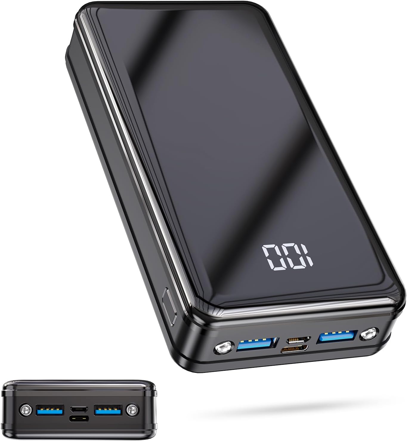 Power Bank Fast Charging 24000mAh, 22.5W QC3.0 PD4.0 Small USB C 4 Ports Portabl...