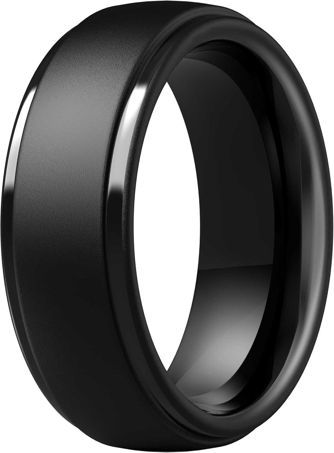 ThunderFit Men's Step Edge Silicone Rings, 10mm Wide 2.5mm Thick Rubber Bands-Va...