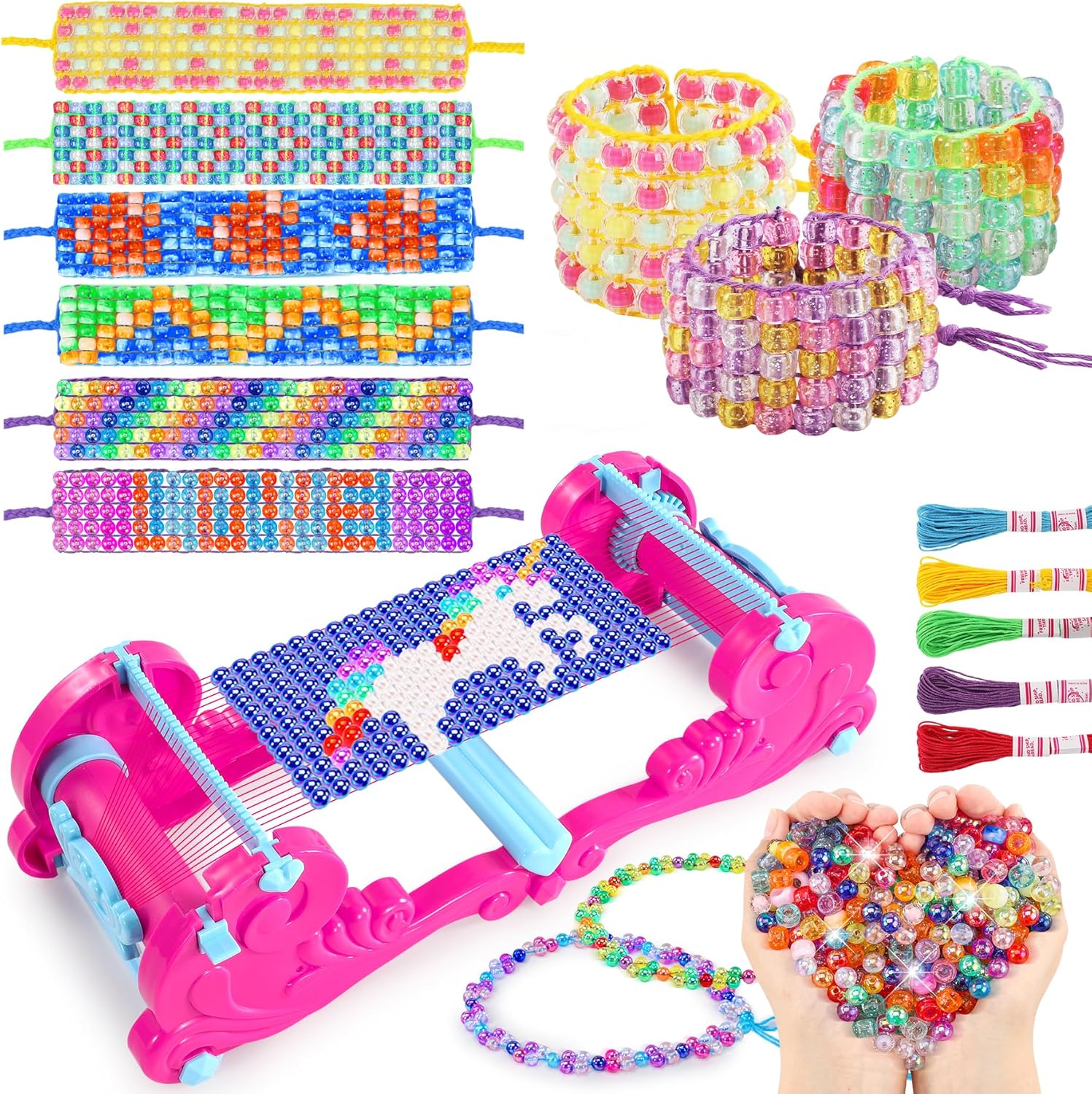 Pourbibi Beads Friendship Bracelet Making kit, Jewellery Making Kit for Girls, A...