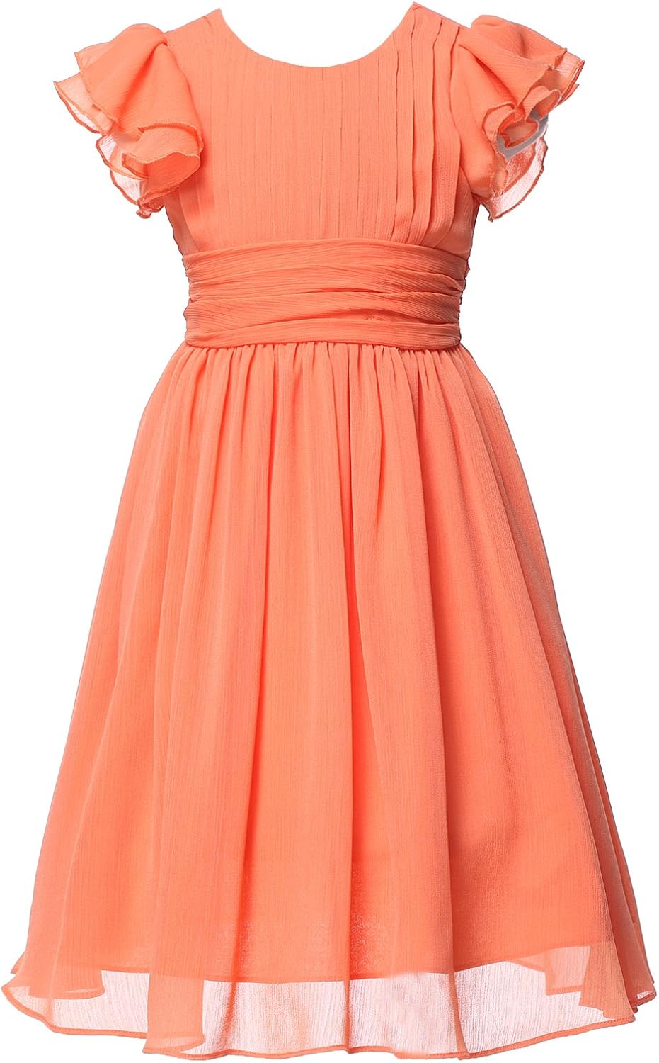 Chiffon Prom Party Dresses Bridesmaid Dress Flower Girl's Dress 10 Orange