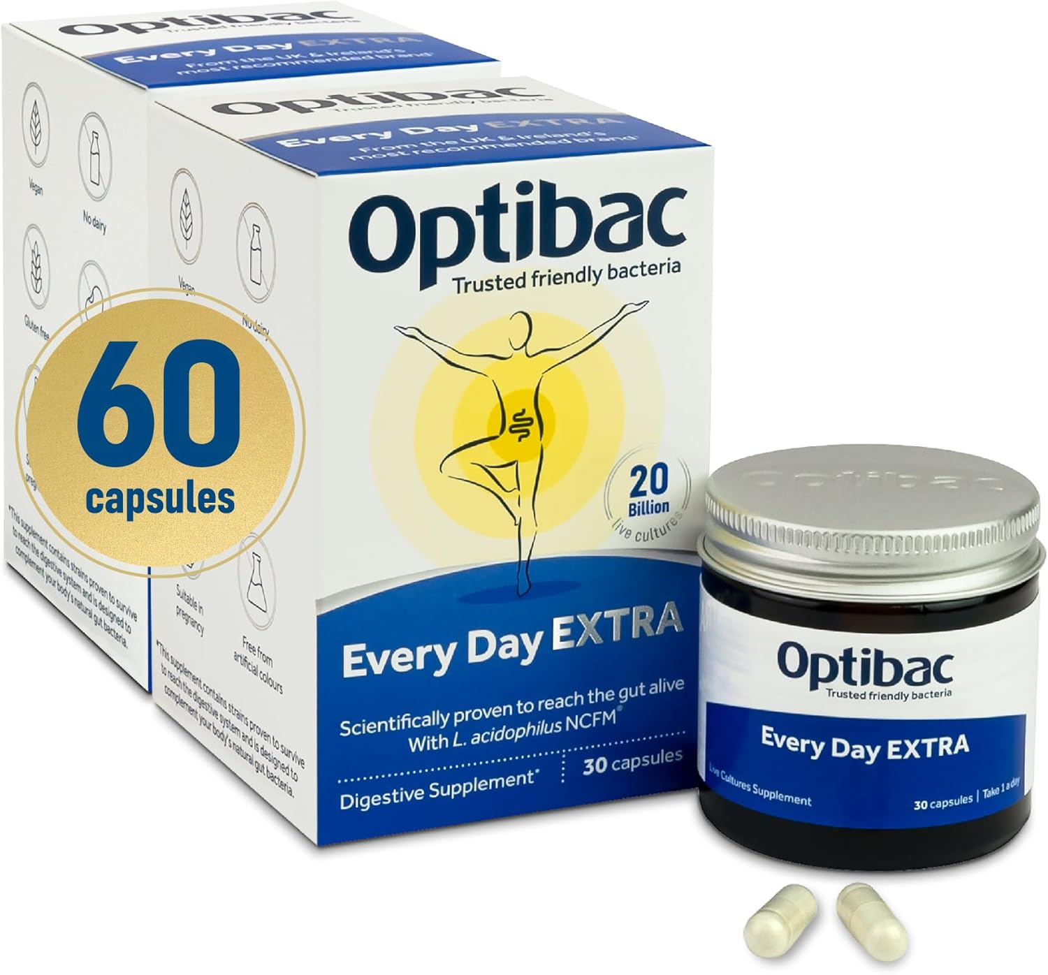 Optibac Probiotics Every Day Extra - High Strength Vegan Digestive Probiotic Sup...