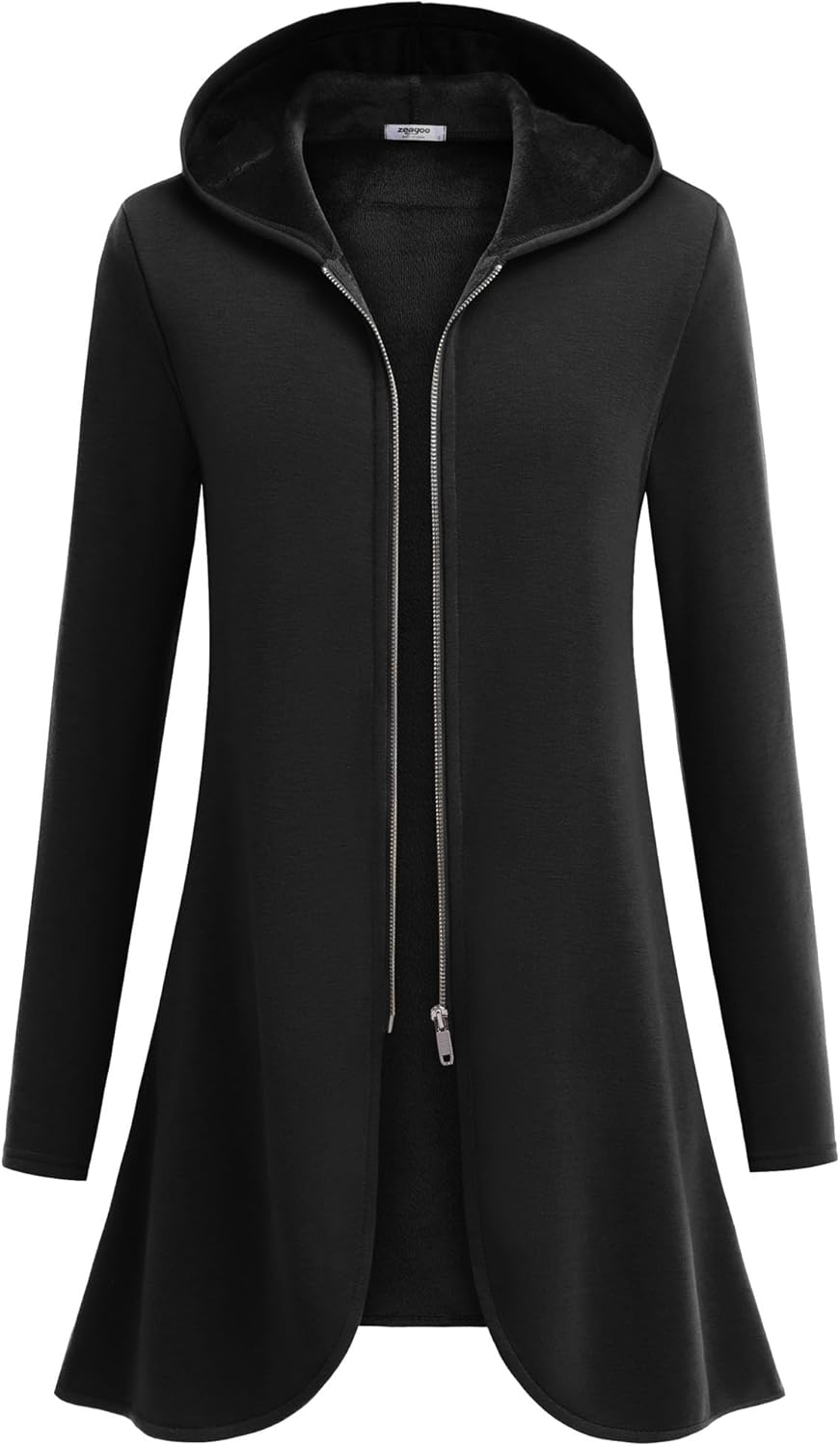 Zeagoo Women's Long Zip Up Hoodie Lightweight Oversized Tunic Sweatshirt Open Fr...
