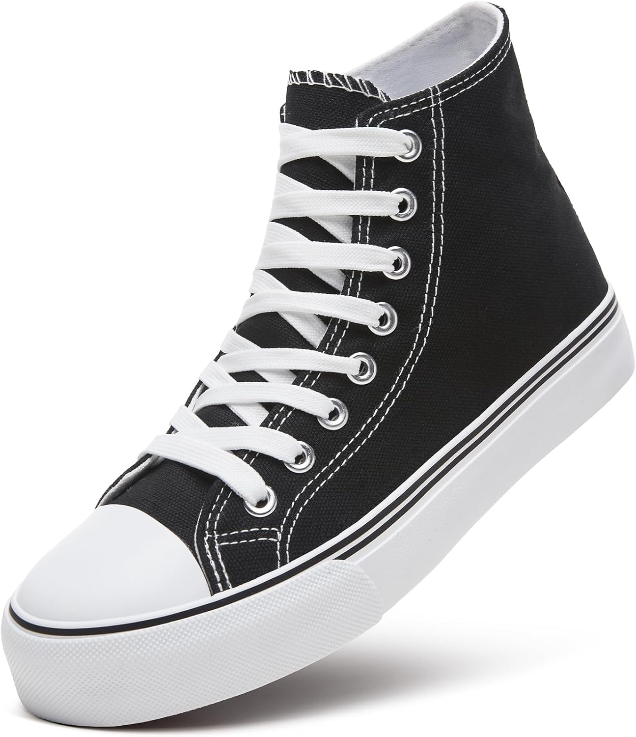 ZGR Womens High Top Canvas Sneakers,Lace-up Canvas Shoes,Casual Tennis Walking S...