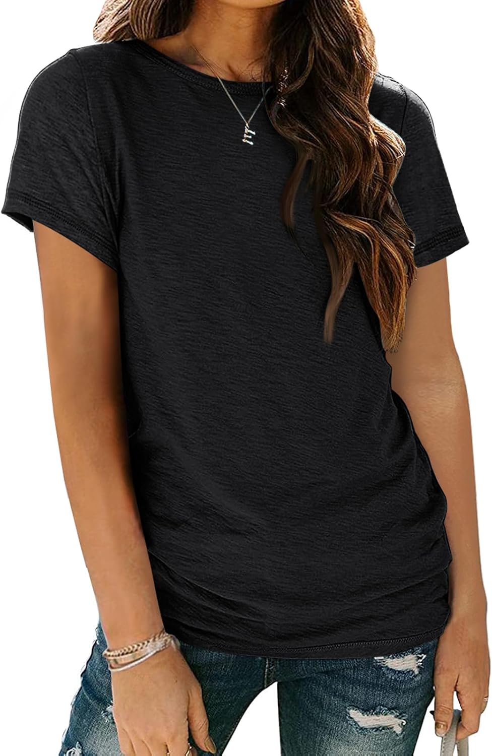 AUTOMET Shirts for Women Summer Spring Tops Short Sleeve Oversized T Shirts Fash...