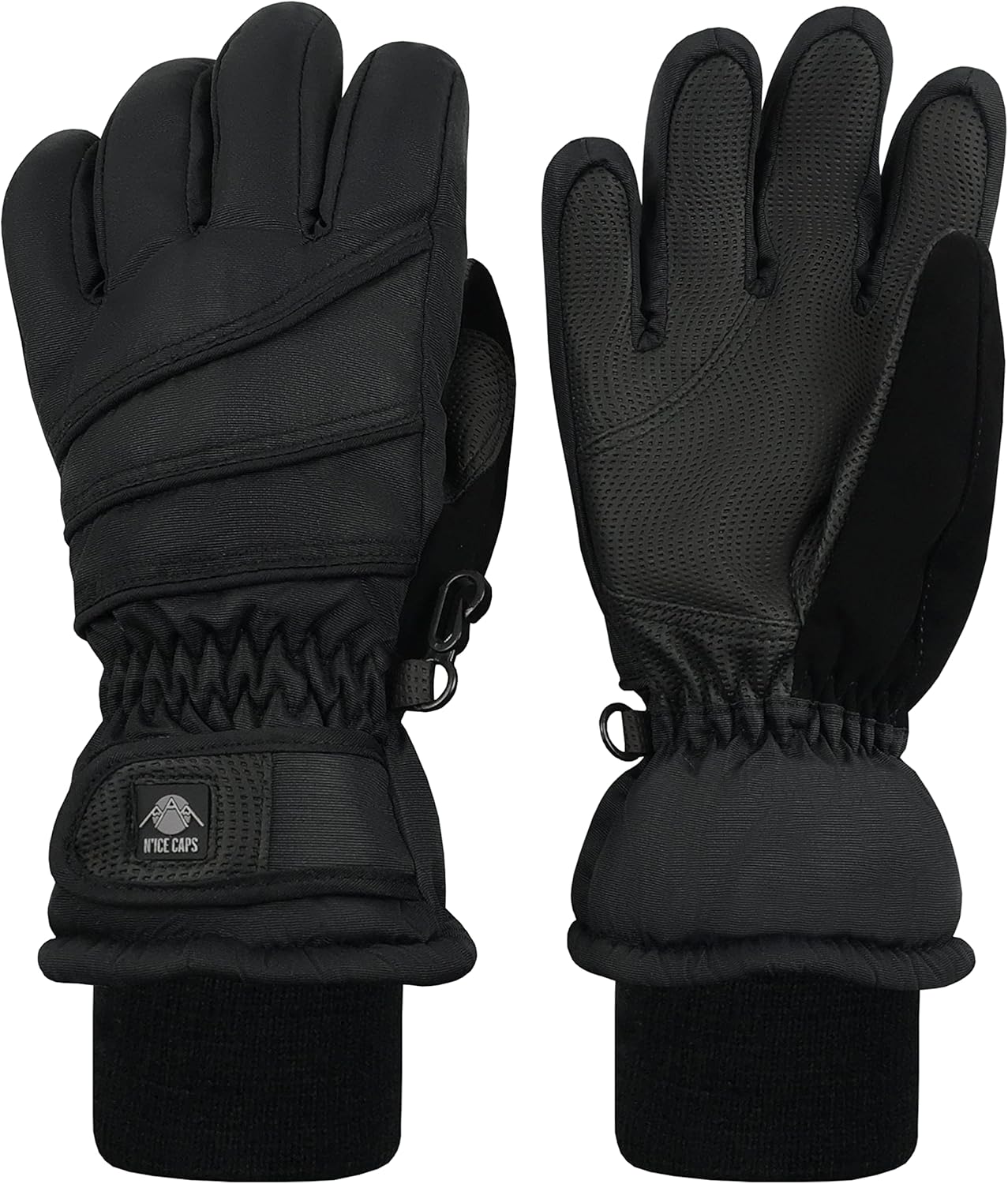 N'Ice Caps Kids Waterproof Winter Thinsulate Warm Gloves Black 10-12 Years